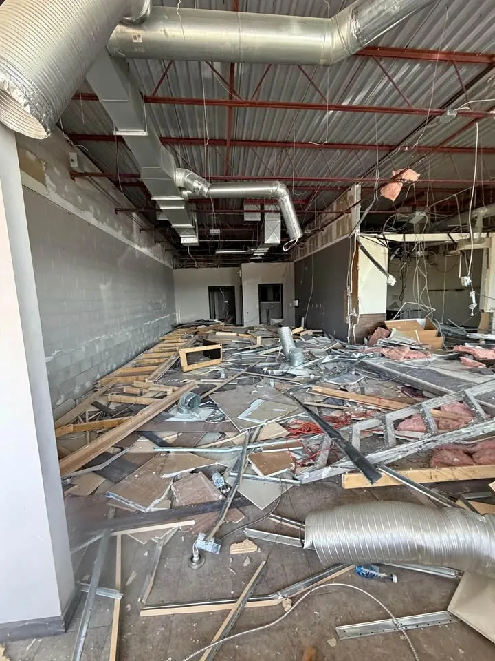 Open commercial room during demolition